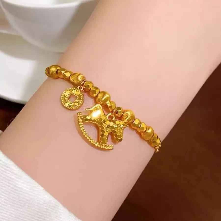 钛钢手链 S-10-碎冰冰小木马手链手串百搭轻奢精美时尚国际手链