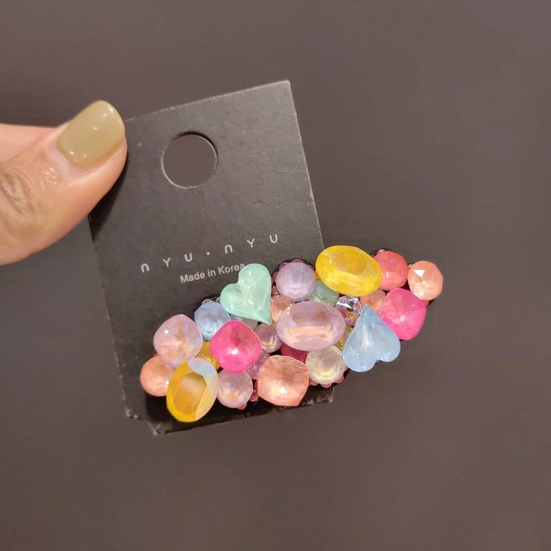 韩国施华云朵异形石BB夹韩版刘海小夹子网红头饰款侧边夹碎发夹女