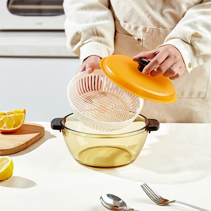 希乐扣1.5L耐热琥珀煲烤箱微波炉泡面碗加厚双耳防烫