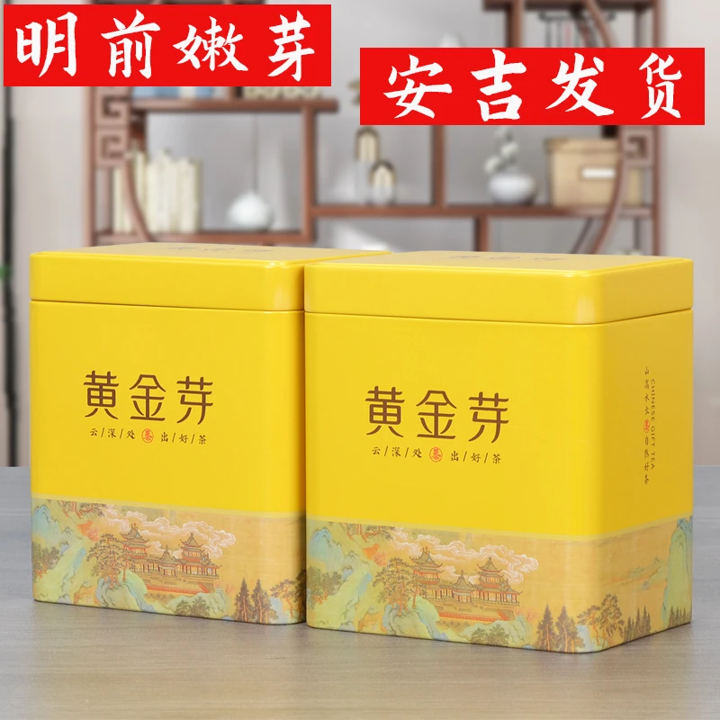 月羽H02安吉黄金芽茶叶2025新茶正宗原产地明前采摘绿茶送礼好茶