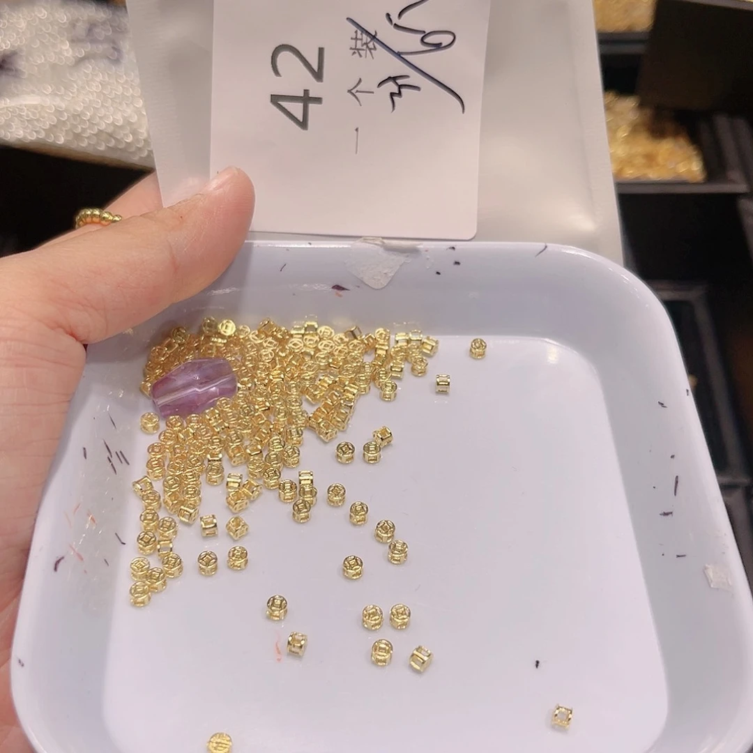 紫晶珠宝半成品银S925镀金镶嵌42