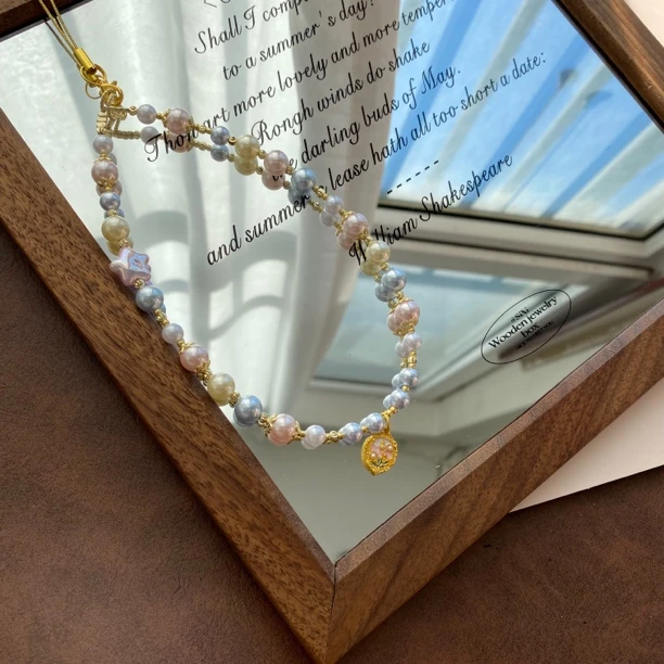 2738粉蓝黄小众原创手机链