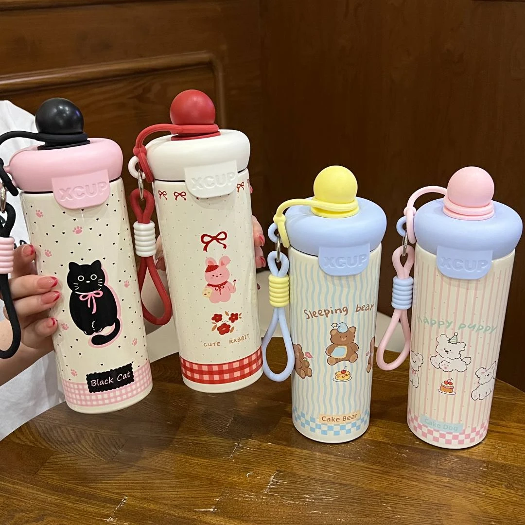 新款保温杯水杯大容量316不锈钢内胆大学生女生高颜值吸管水杯子