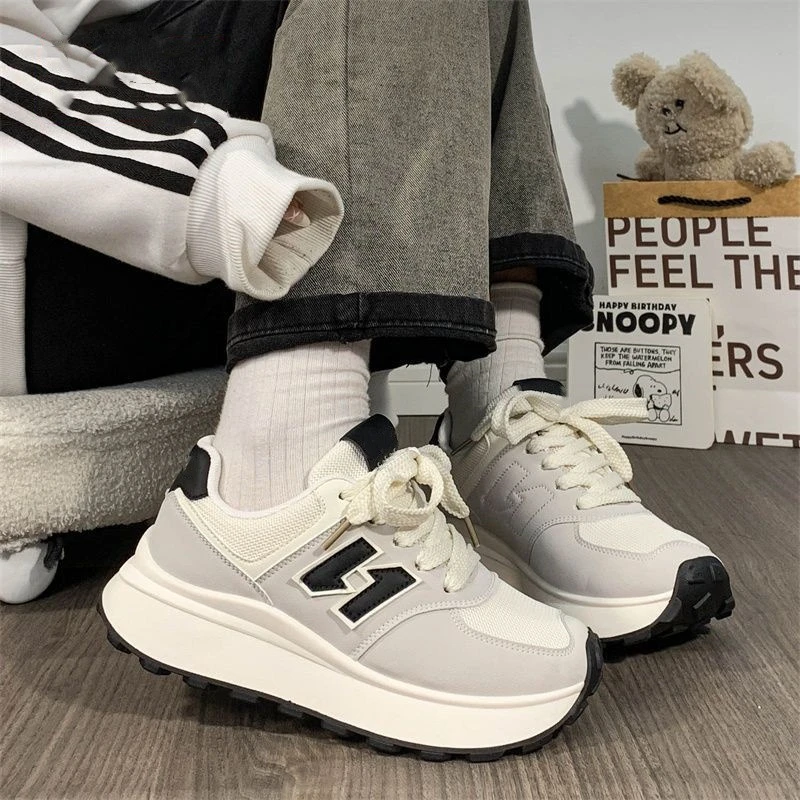 百搭运动鞋透气休闲鞋夏季厚底春季韩版老爹鞋韩版女款厚底老爹