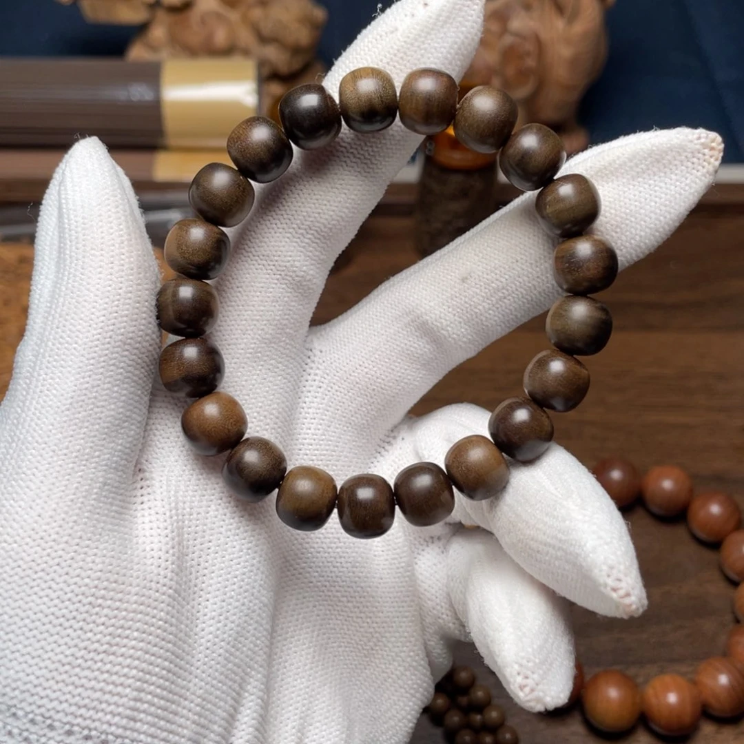 檀香木手串/手链再****-老山阴沉横纹单圈