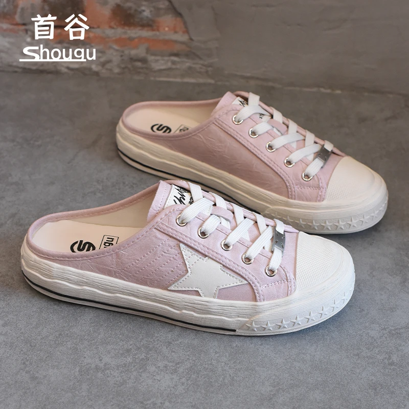 shougu/首谷2025秋季新款软底懒人外穿半拖鞋女一脚蹬休闲拖鞋女