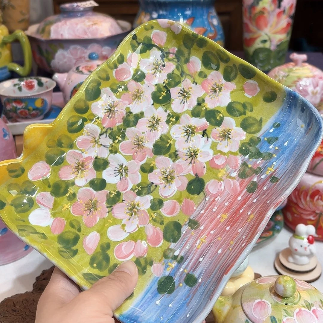 景德镇手绘高温釉下彩陶瓷茶具