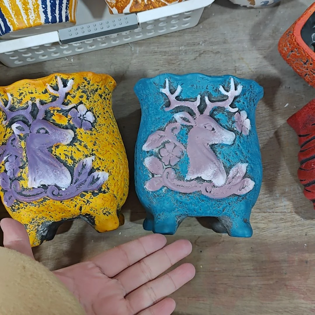 红陶吸水透气的白陶花盆凑满12发货