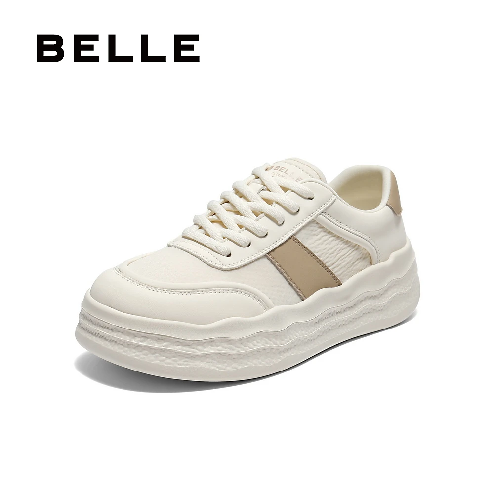 百丽时尚撞色小白鞋女2025秋新商场同款厚底百搭板鞋E3L1DCM5