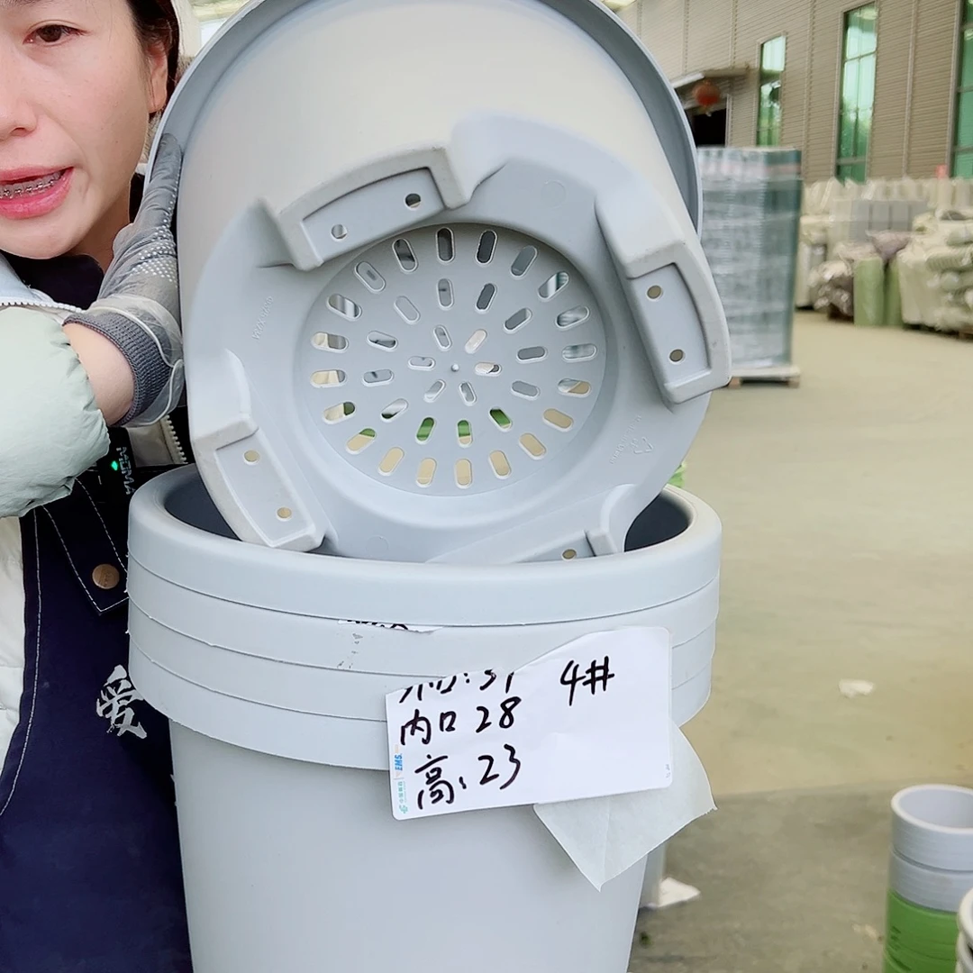 球根盆4#灰白5个无托