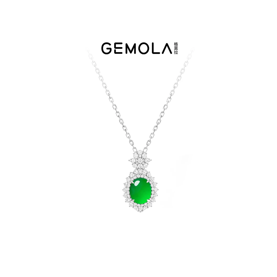 GEMOLA/格莫拉 坠链均925银合成锆石 叛逆千金风精致项链10932XG