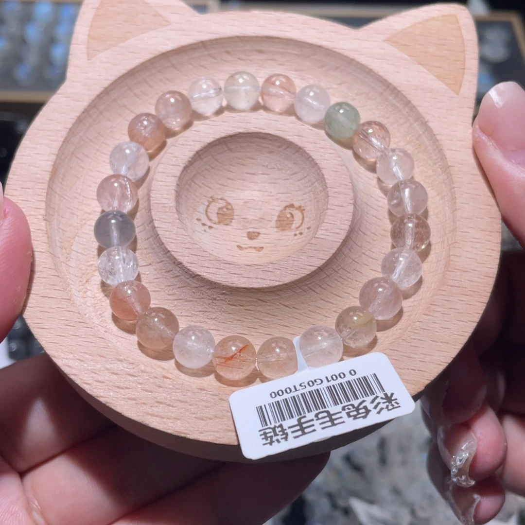 手链未镶嵌水晶彩兔毛手链7.5mm