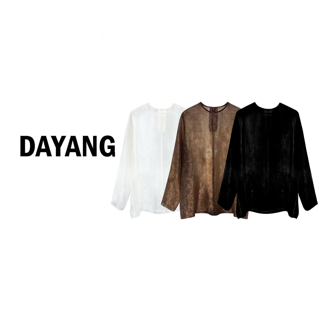【DAYANG】碎冰冰 微透视感衬衫上衣黑泡芙2.0