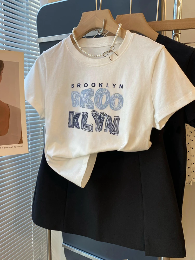 G69-小明扣号（按编码拍）刺绣显瘦T恤洋气夏装