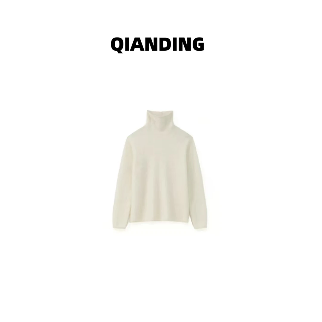 【QIANDING】【山羊绒混纺】绵羊毛针织毛衣256511