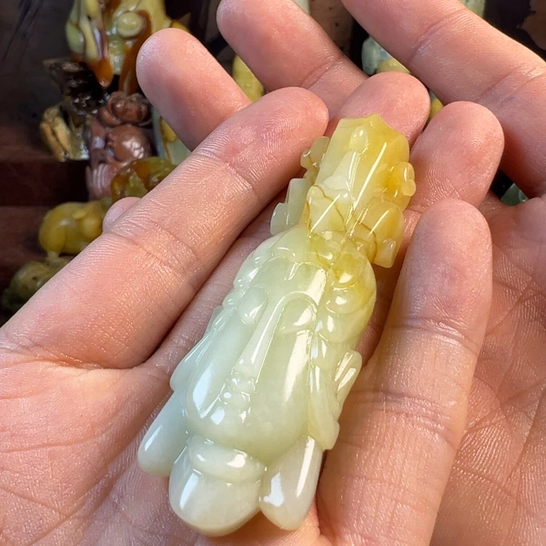 蛇纹石玉未镶嵌天然岫玉手把件