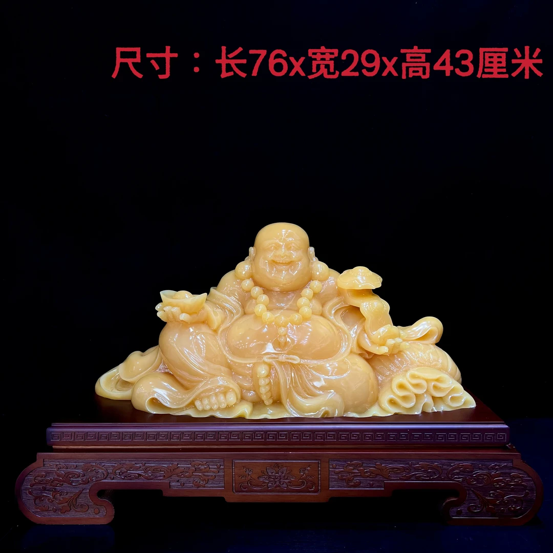 《弥勒佛大佛》天然家居创意工艺品博古架玄关乔迁送礼公司开业大号