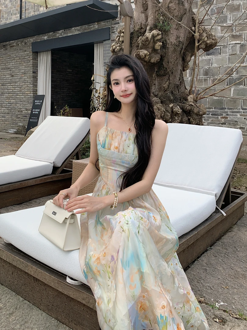 薇宝儿塔塔-【梦仙花神】新款显瘦收腰设计感连衣裙-B3182K