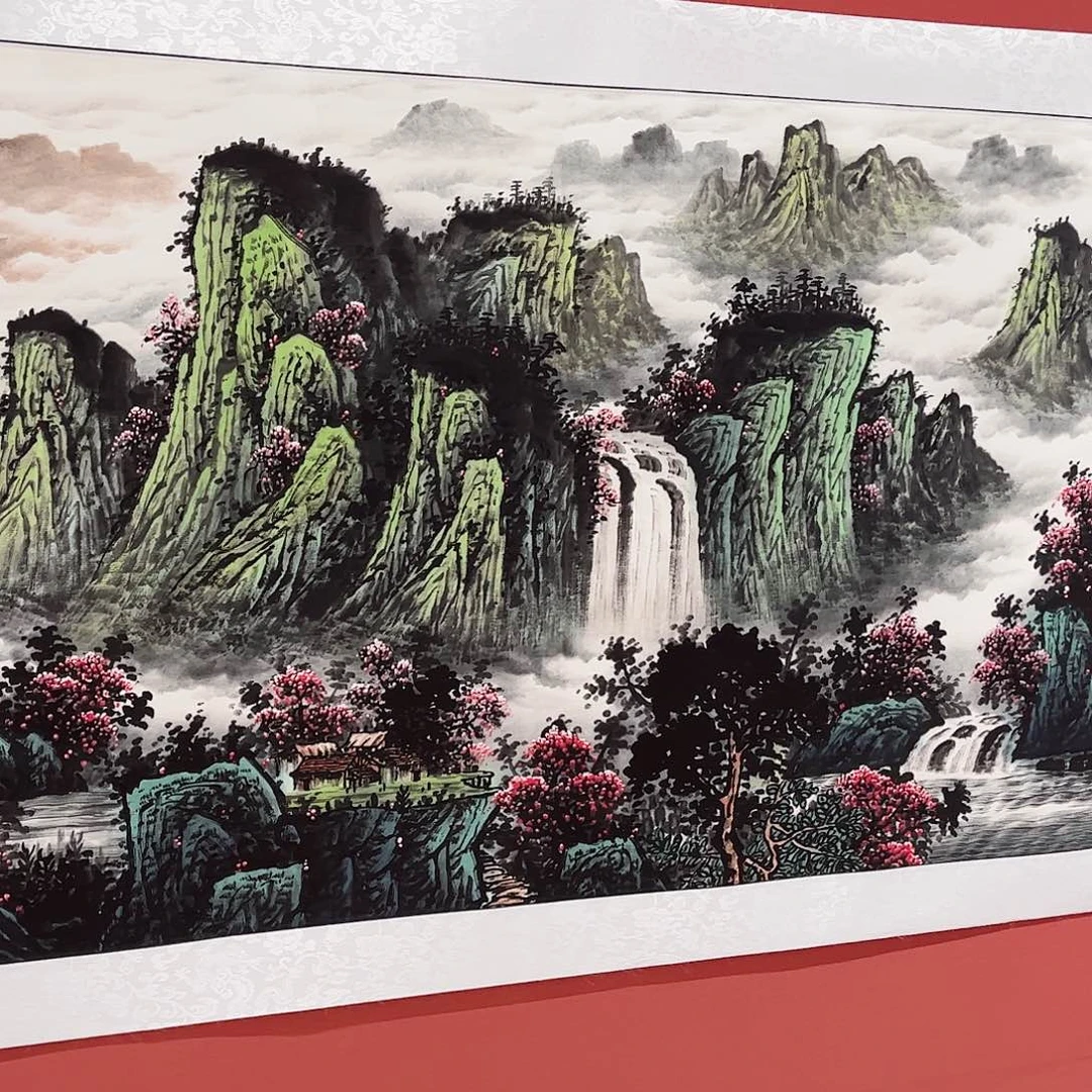 横款210/80水光山色翠相逢