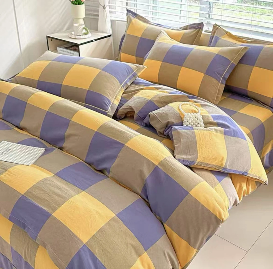 简约斜纹四件套亲肤柔软单人学生宿舍床单被套双人被罩加厚床品