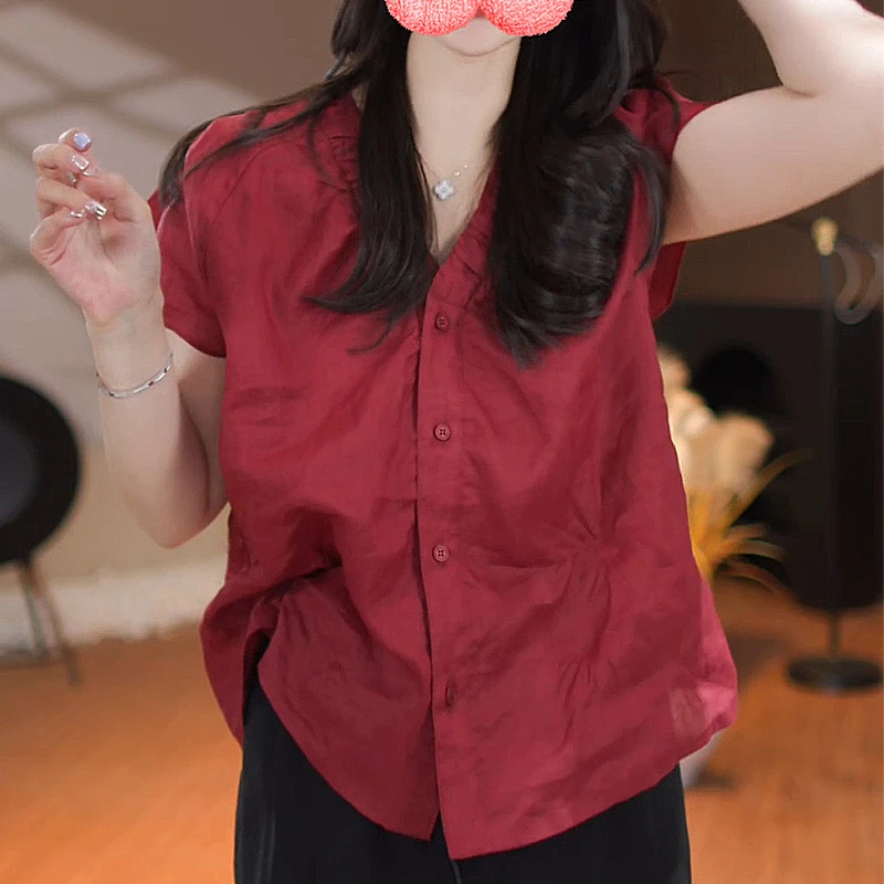 时尚都市风时髦衬衫女士2025夏季新款百搭透气设计感高级感上衣女