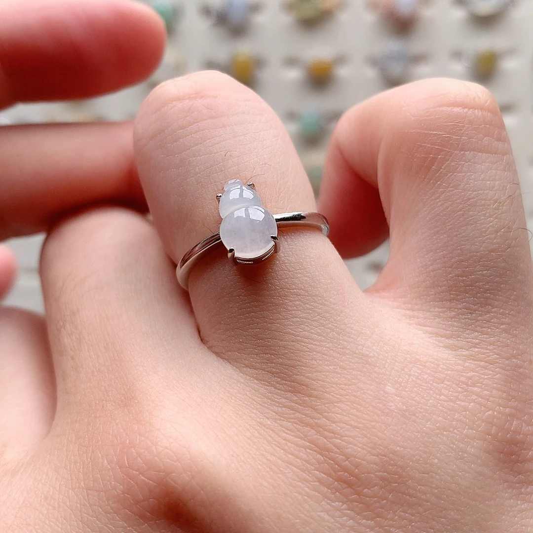 翡翠戒指银S925镶嵌0048