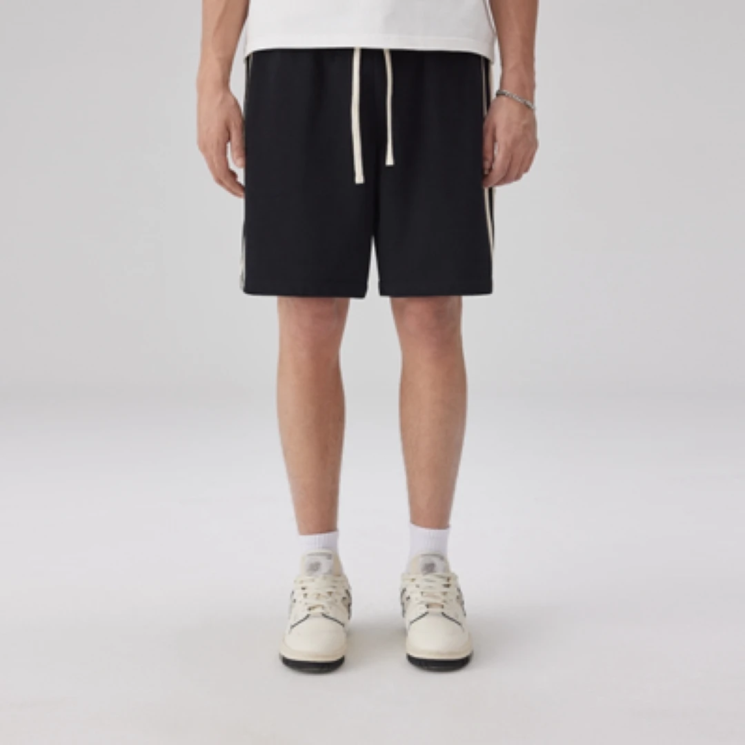 CH侧条纹撞色织带抽绳短裤 男女同款9984