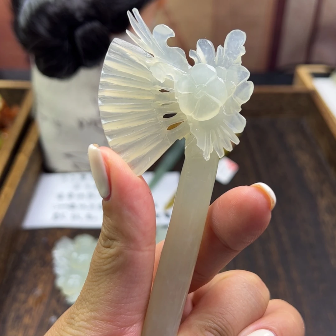 蛇纹石玉未镶嵌发簪
