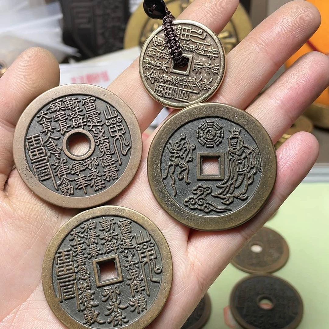 铜 经典天圆地方大真人老君组合山花套装