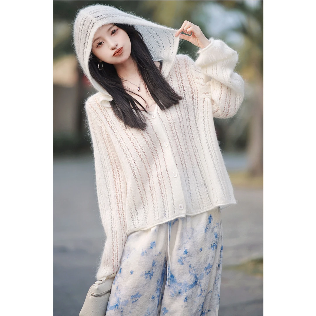 【赵大喜】精灵.连帽针织衫 | mohair*wool 蓬松轻盈 /小卷边