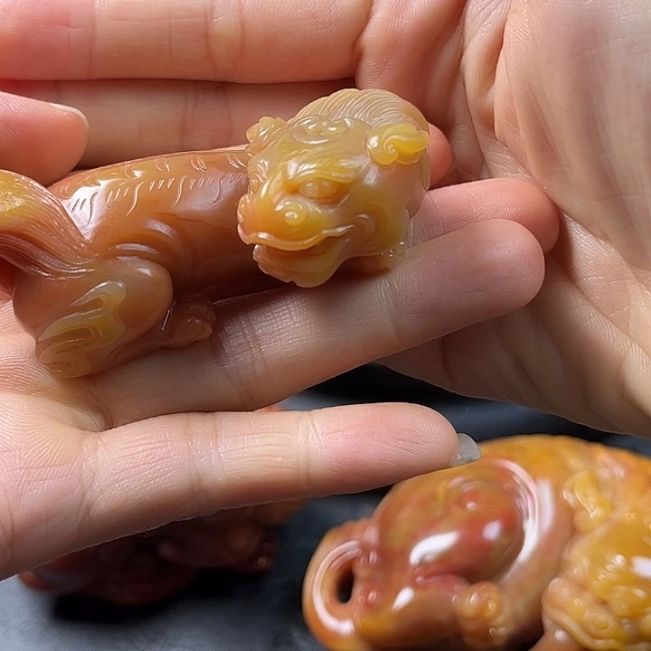 寿山石手把件把玩件