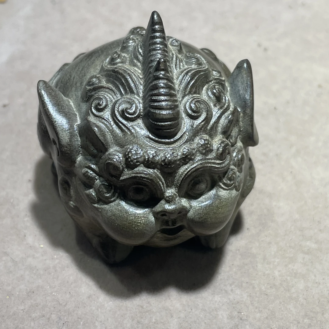 金丝楠阴沉木雕刻吞金兽龙龟手把件办公与家居装饰适用