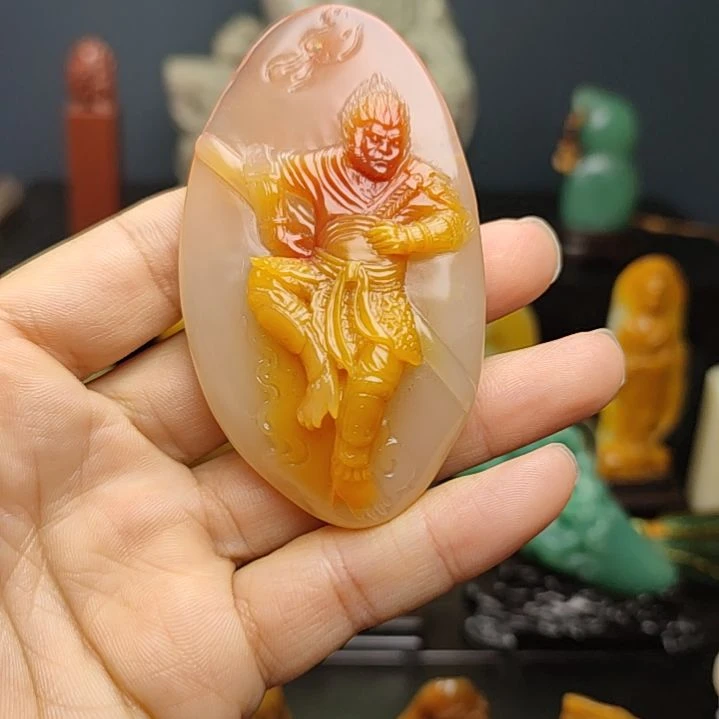 寿山石印石手把件手把件