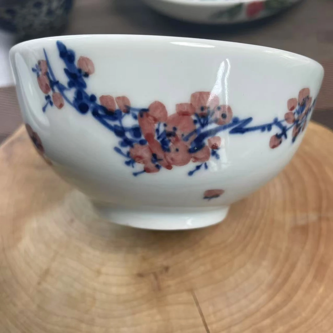 大暇手绘4.5寸直口碗随机图案