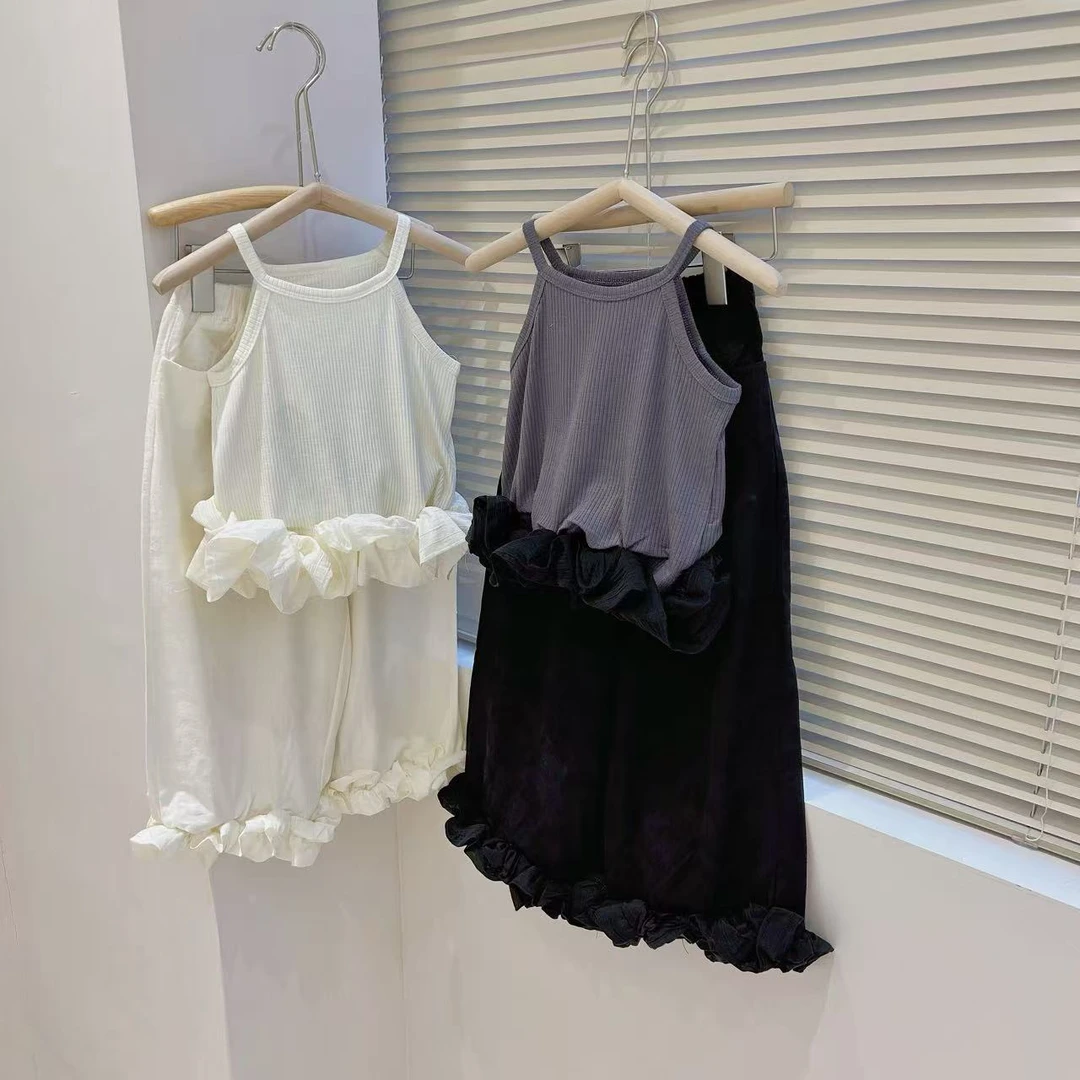 G102 G705 女童 儿童 夏季 吊带 裤子 套装 纯棉 两件套