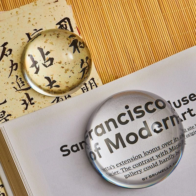 放大镜透明实心水晶半球玻璃半球水晶装修装潢贴片书房装饰镇纸