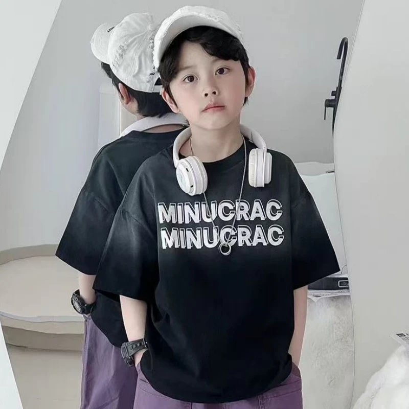 【100%纯棉】儿童T恤短袖2025年夏季新款中大童男童夏款男孩半袖潮T