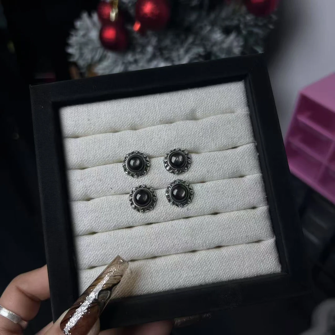 B500 金运石S925耳钉 多样性发货