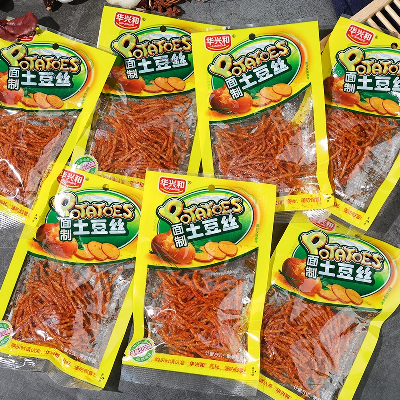 华兴和土豆丝辣条网红食品童年怀旧麻辣零食小吃