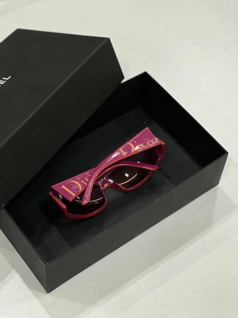 95新 DIOR/迪奥 夏七中古/玫粉色镂雕logo/太阳镜286