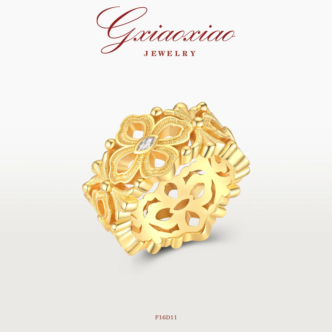 G XIAOXIAO 【金丝花瓣】气质高级感百搭戒指 F16D11