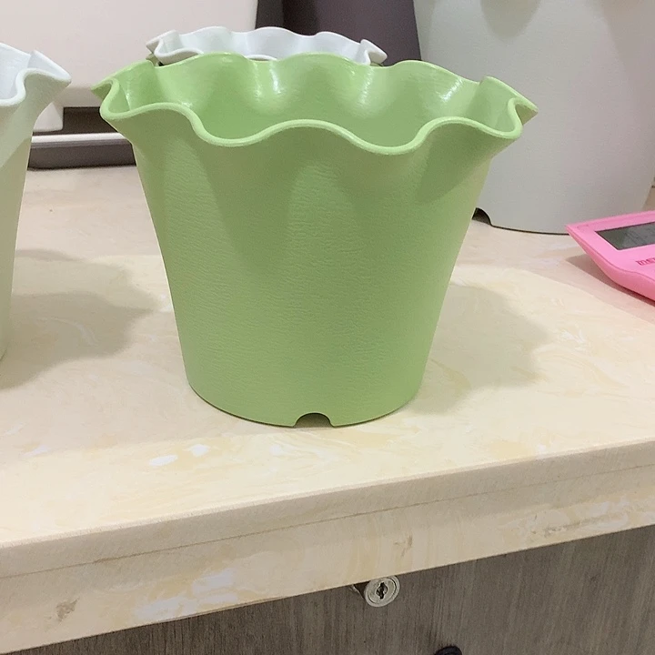 荷叶边口20高14绿5个无托