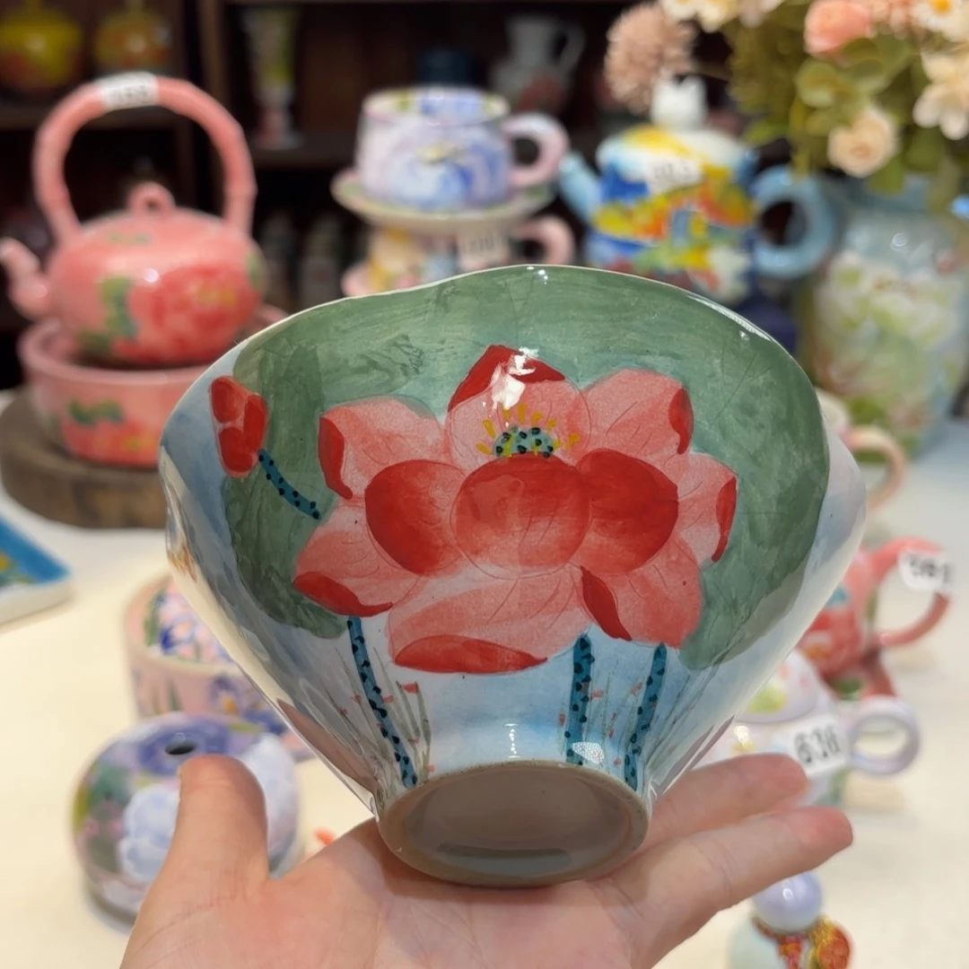 景德镇手绘高温釉下彩陶瓷茶具