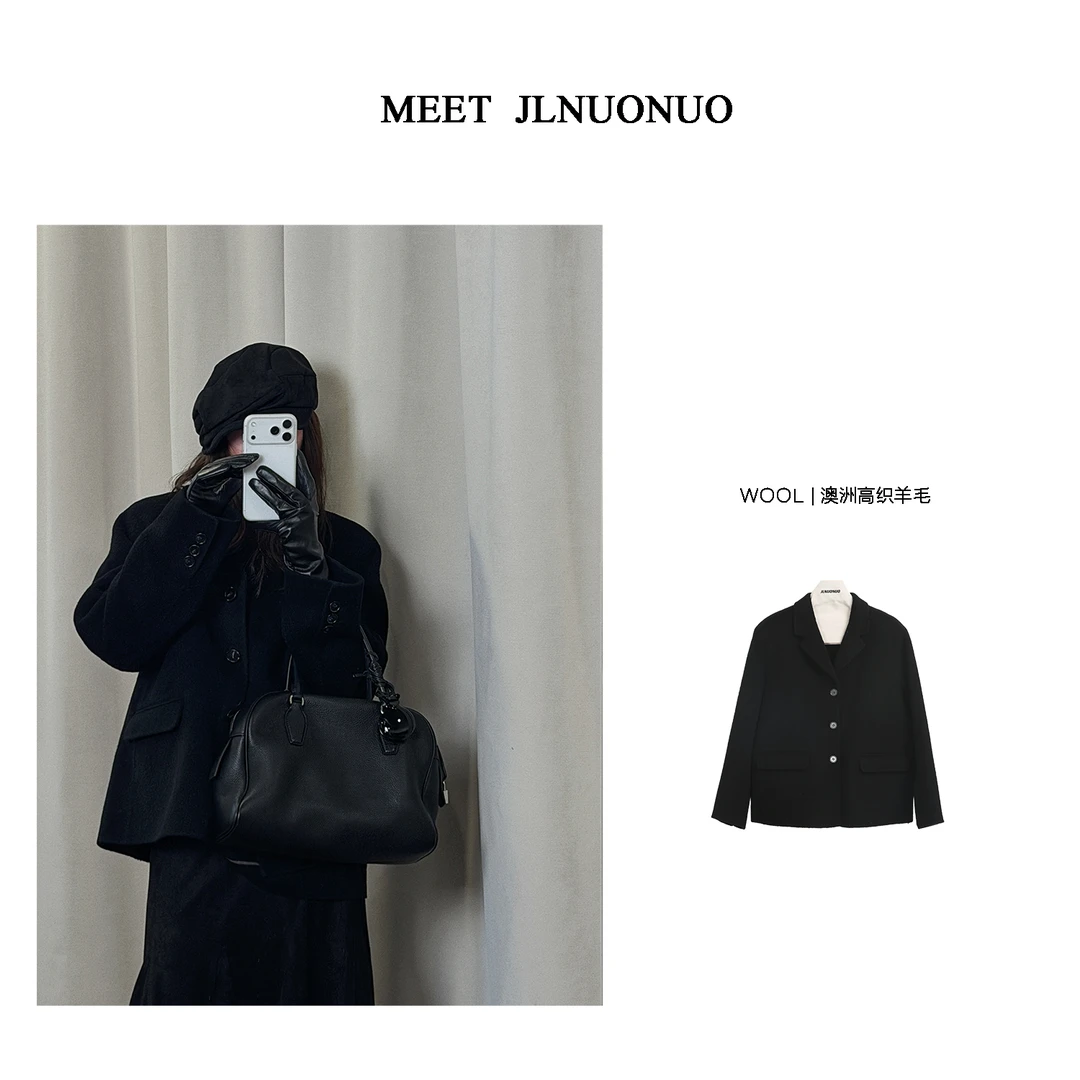 JLNUONUO    [律政佳人]高智老钱极简设计全羊毛西装大衣
