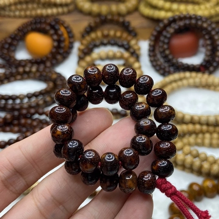 何***慌手串星月菩提陈子虎皮7-9算盘手持