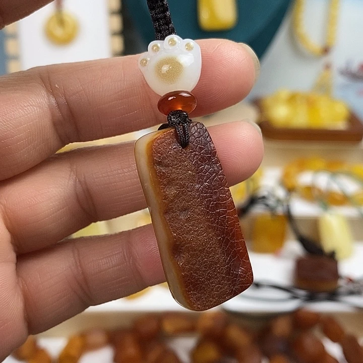 未镶嵌蜜蜡手链钥匙扣