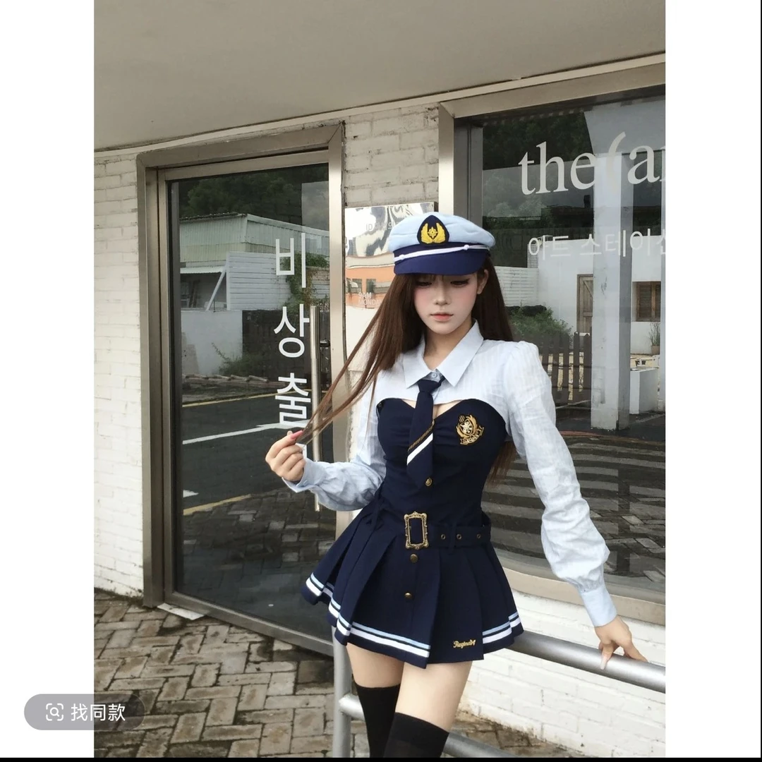 溪溪靓衫 兔子警官 早秋学院风显瘦小众连衣裙衬衫