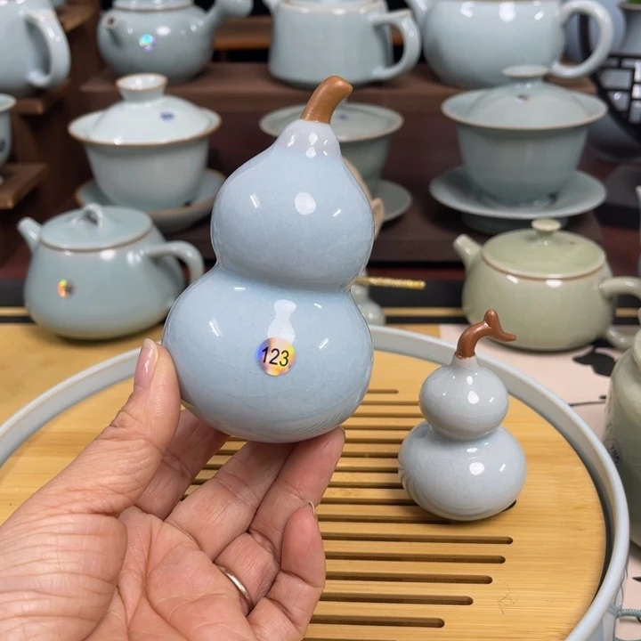 汝州原矿原釉葫芦摆件