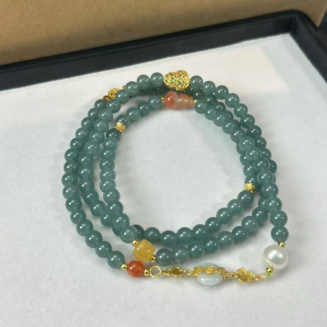 【缺货】S925翡翠新中式diy项链多样性发一/有瑕 5-6mm V0186