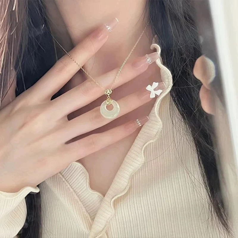 电镀真k福牌平安扣项链28519